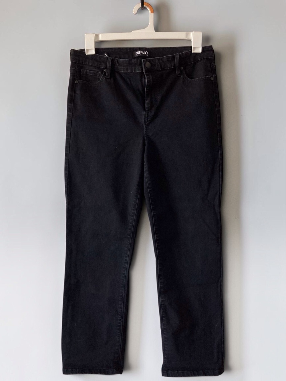 Buffalo David Bitton Alyssa High Rise Straight Leg Black Jeans 12/32 NWOT